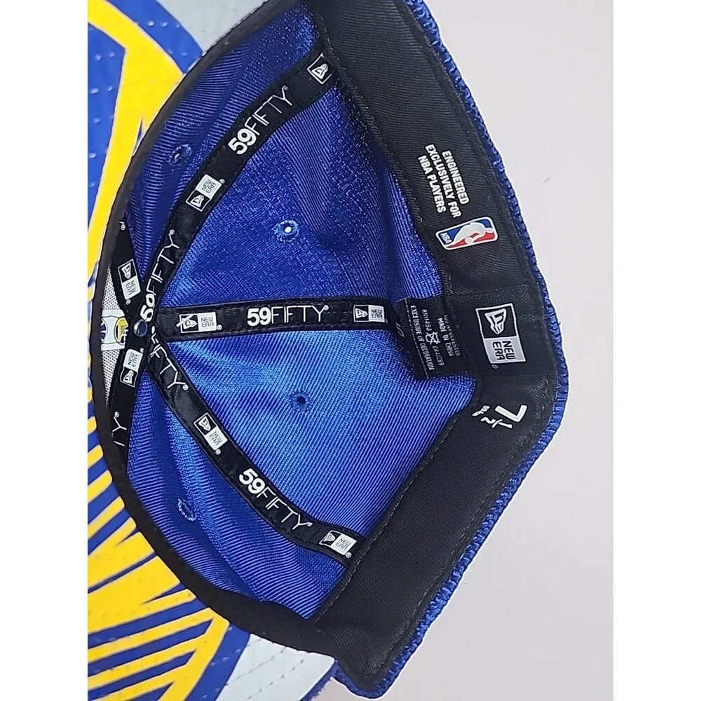 Golden State Warriors New Era 59Fifty Blue Hat Cap NBA GSW Size 7 1/2 NWT